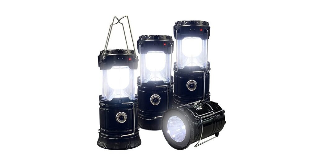 Collapsible LED Camping Lantern – Solar & USB Rechargeable