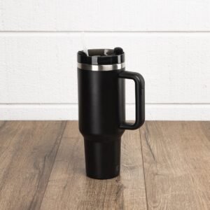 40 oz Insulated Travel Tumbler with Handle & Straw